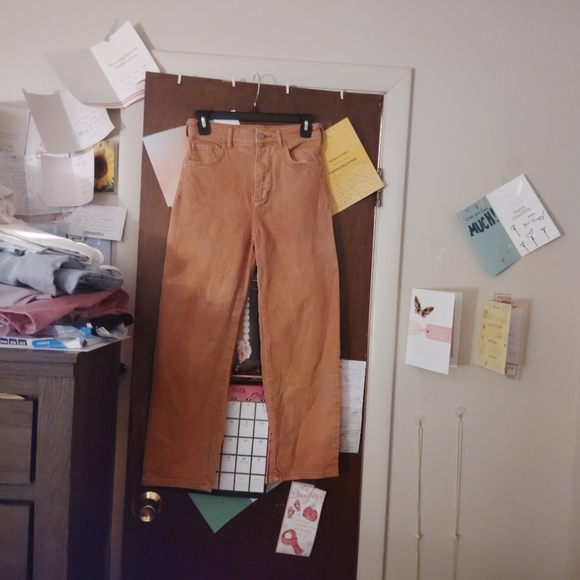 ANTHROPOLOGY PILCRO Column Straight Ankle Jeans - Maize Orange - Picture 5 of 11